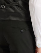 Slim Fit Poly Viscose Formal Trousers - Black