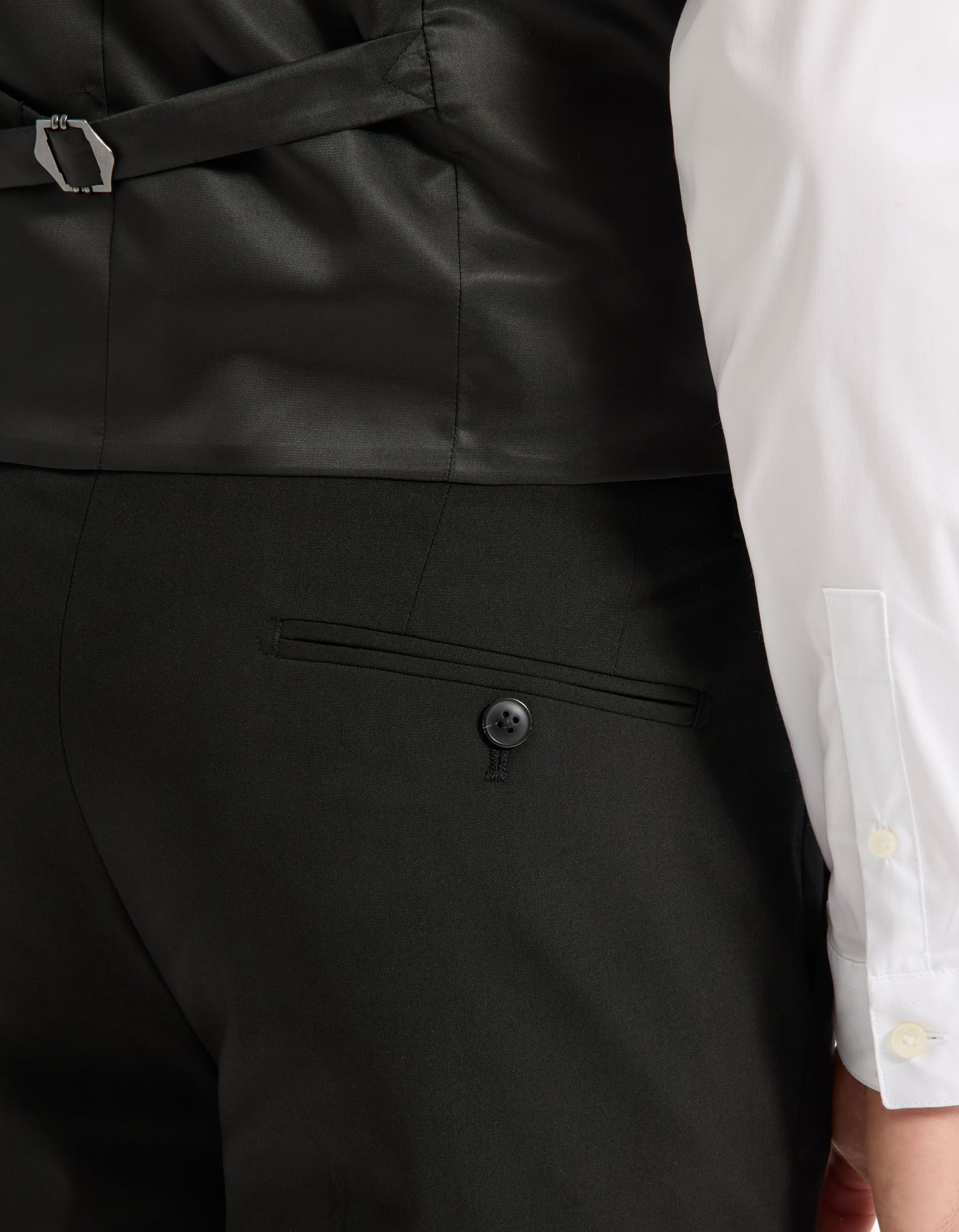 Slim Fit Poly Viscose Formal Trousers - Black