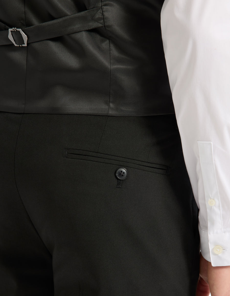 Slim Fit Poly Viscose Formal Trousers - Black