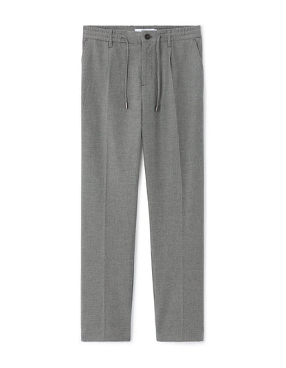 Celio Men Grey Solid Straight Fit Poly-Blend Trousers
