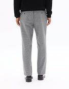 Celio Men Grey Solid Straight Fit Poly-Blend Trousers