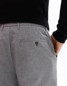 Celio Men Grey Solid Straight Fit Poly-Blend Trousers