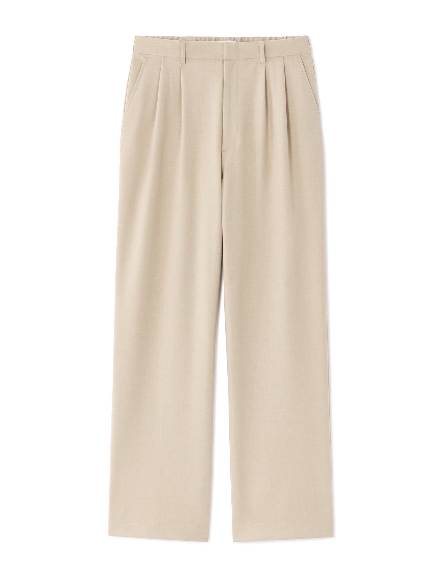 Celio* Men Beige Solid Baggy Fit Polyester Trousers