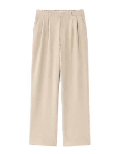Celio* Men Beige Solid Baggy Fit Polyester Trousers