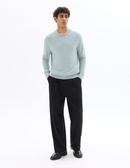 Celio* Solid Baggy Fit Polyester Men Black Trousers