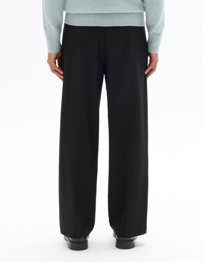 Celio* Solid Baggy Fit Polyester Men Black Trousers