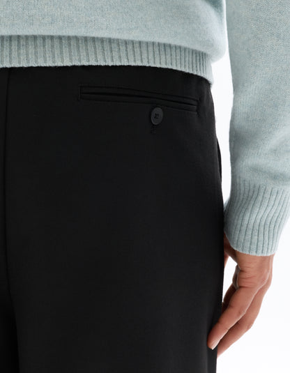 Celio* Solid Baggy Fit Polyester Men Black Trousers