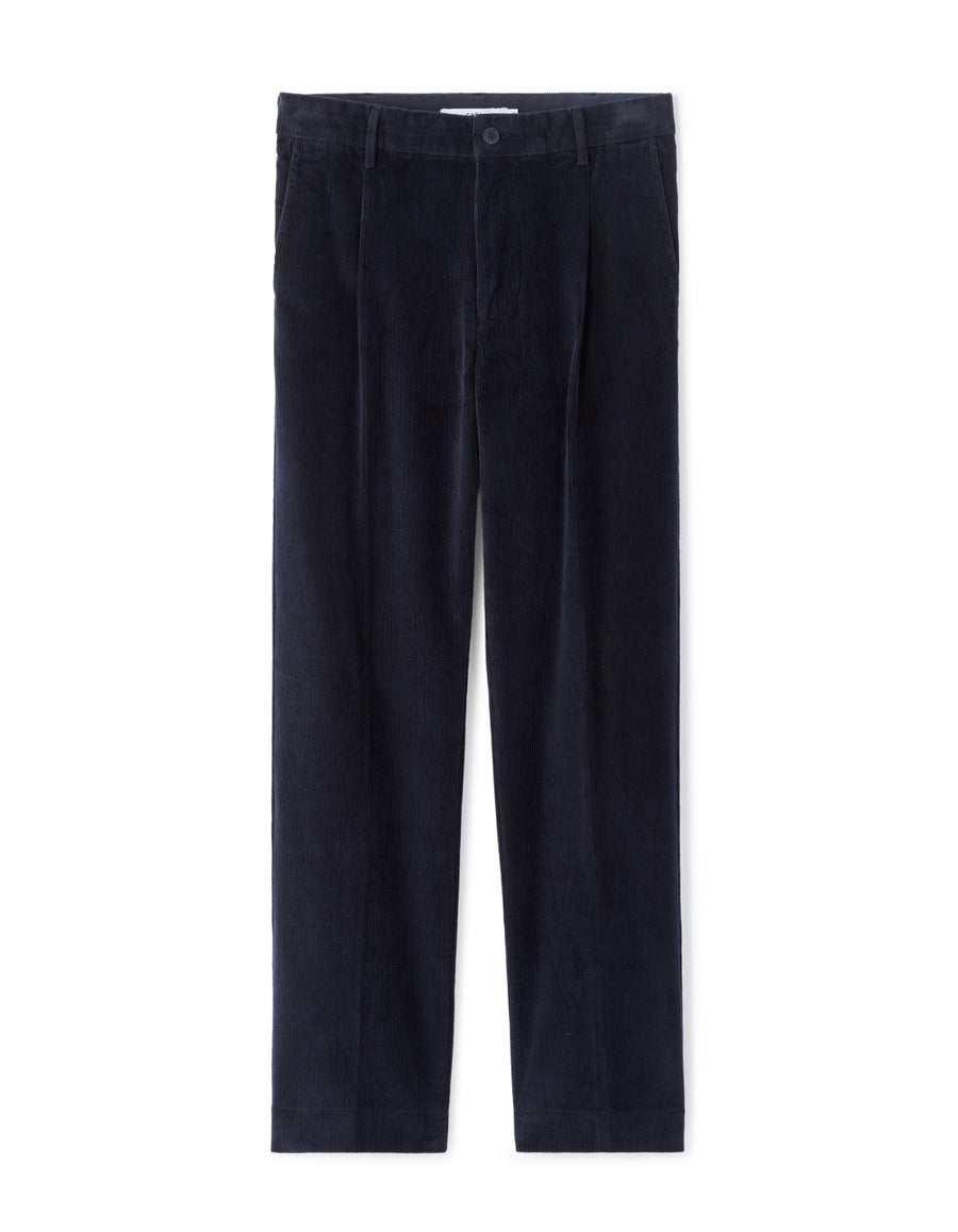 Celio* Solid Cotton Men Blue Straight Fit Trousers
