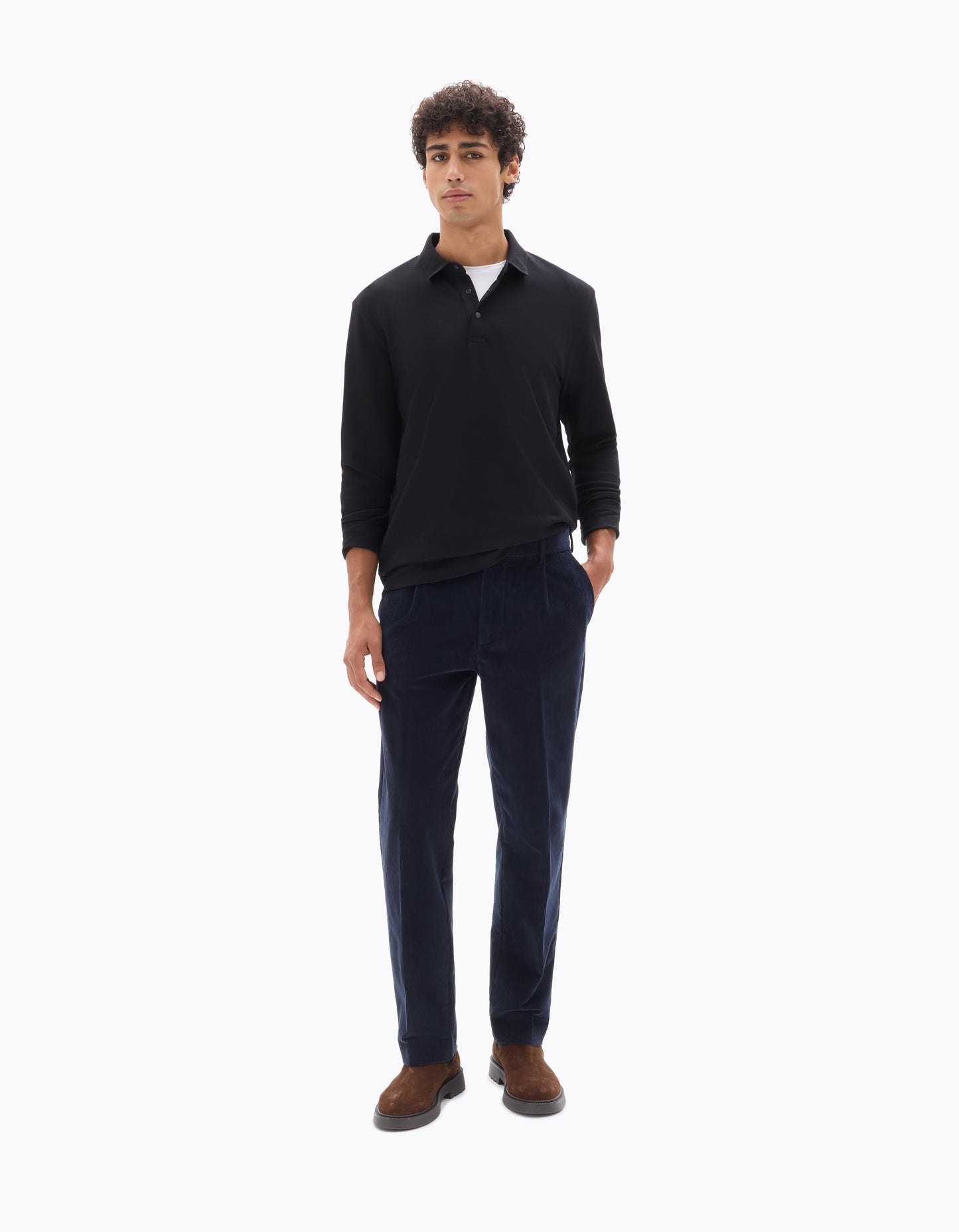 Celio* Solid Cotton Men Blue Straight Fit Trousers