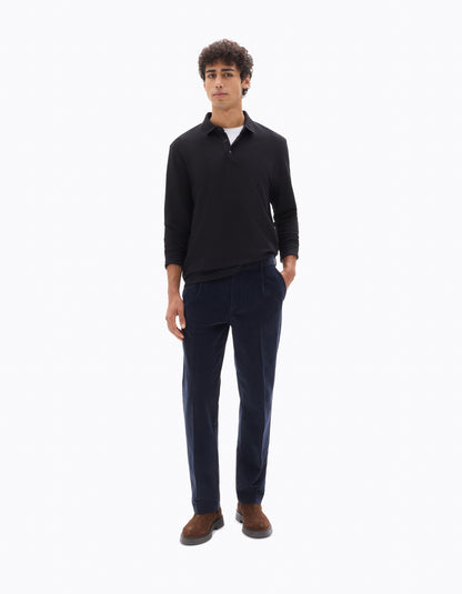 Celio* Solid Cotton Men Blue Straight Fit Trousers