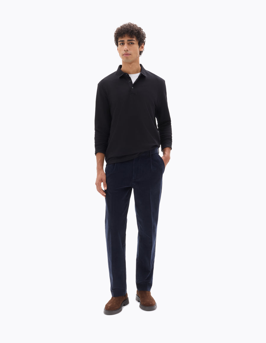 Celio* Solid Cotton Men Blue Straight Fit Trousers