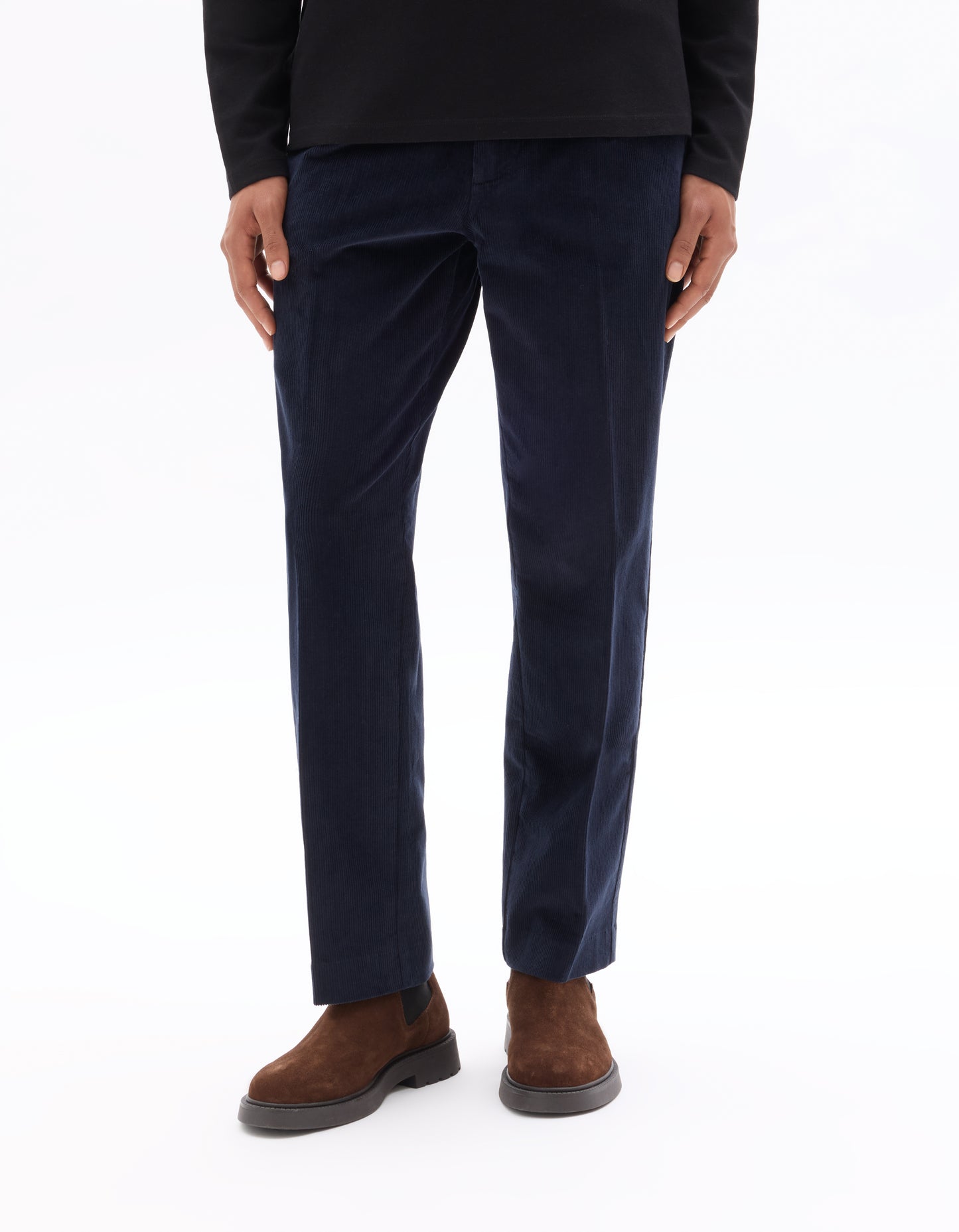 Celio* Solid Cotton Men Blue Straight Fit Trousers