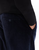 Celio* Solid Cotton Men Blue Straight Fit Trousers