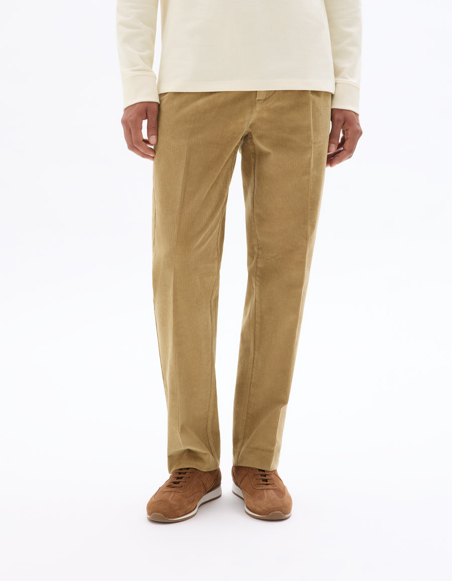 Celio* Straight Fit Cotton Brown Men Solid Trousers