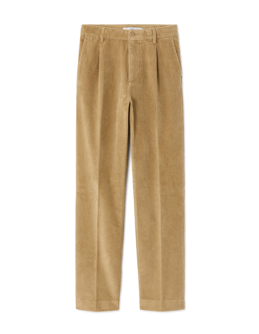 Celio* Straight Fit Cotton Brown Men Solid Trousers