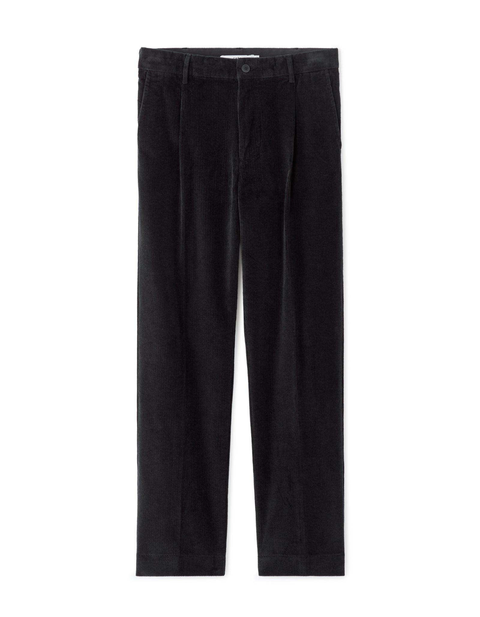 Celio* Black Straight Fit Solid Cotton Men Trousers