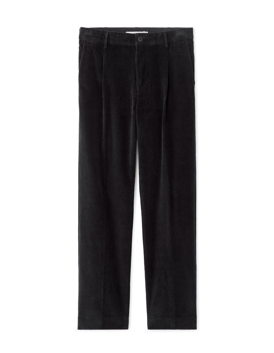 Celio* Black Straight Fit Solid Cotton Men Trousers