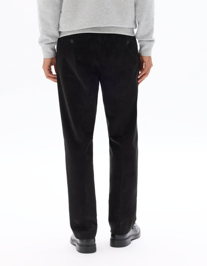 Celio* Black Straight Fit Solid Cotton Men Trousers