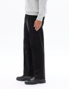 Celio* Black Straight Fit Solid Cotton Men Trousers
