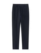 Celio* Men Navy Blue Solid Straight Fit Polyester Trouser