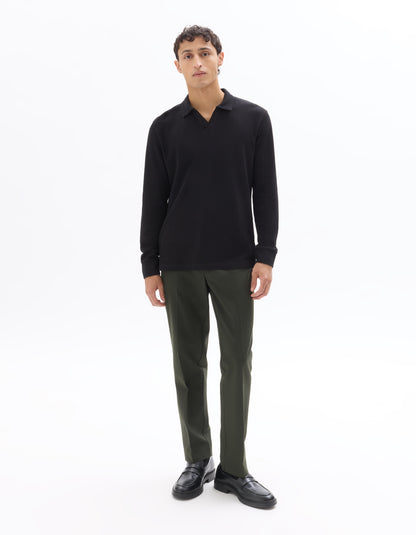 Celio* Men Olive Solid Straight Fit Polyester Trousers