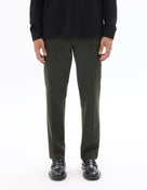 Celio* Men Olive Solid Straight Fit Polyester Trousers