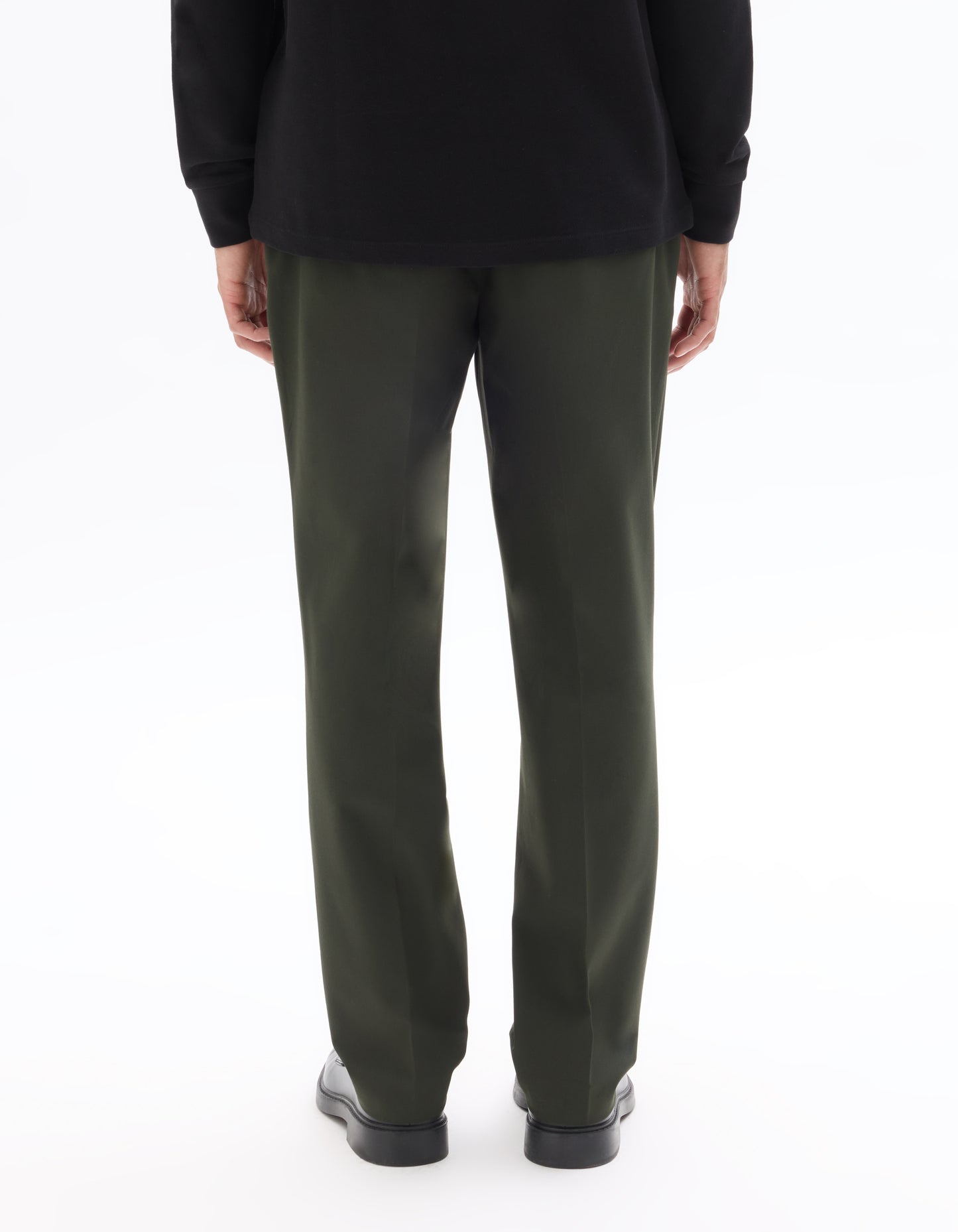 Celio* Men Olive Solid Straight Fit Polyester Trousers