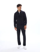 Celio* Men Black Solid Straight Fit Polyester Trousers