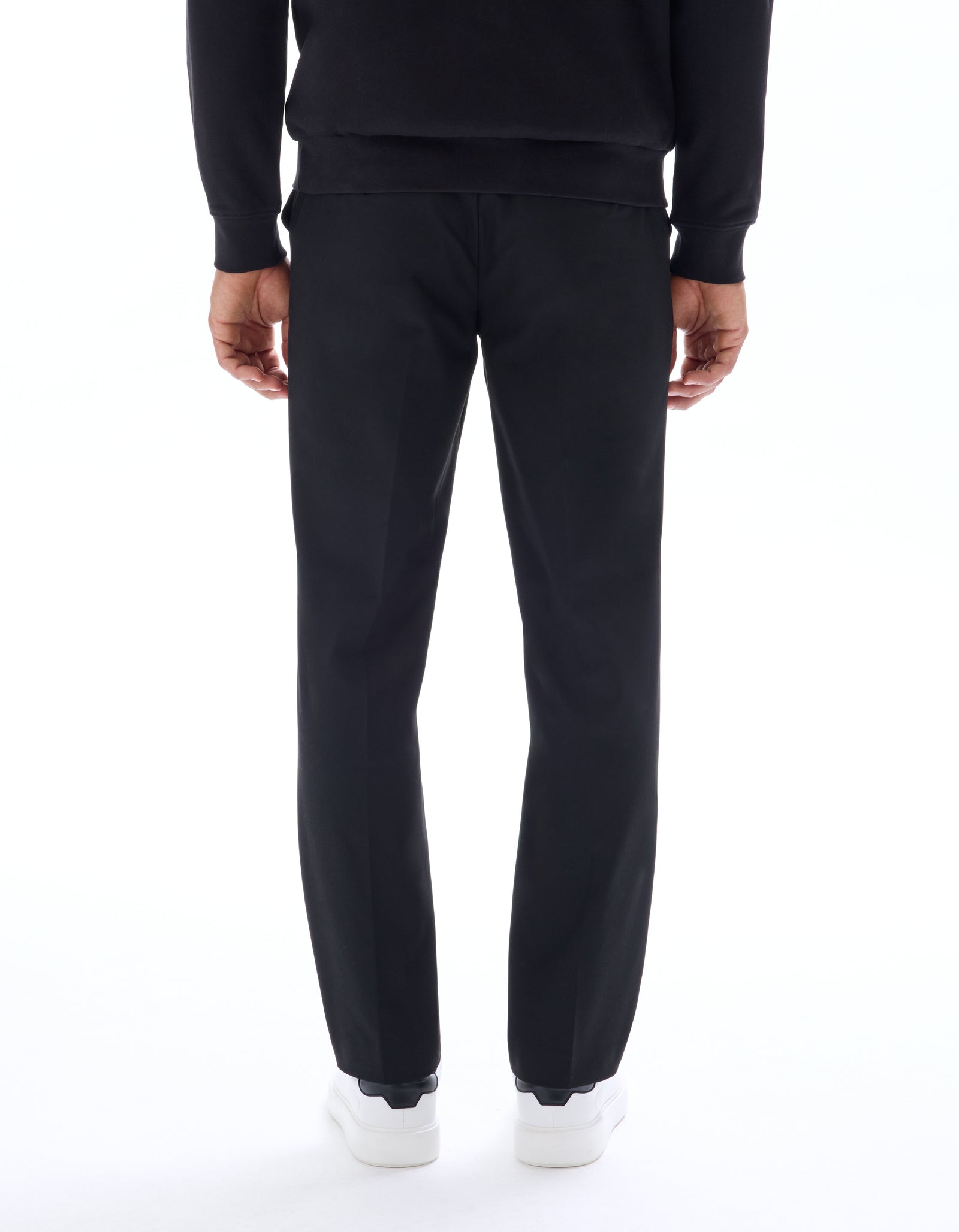Celio* Men Black Solid Straight Fit Polyester Trousers
