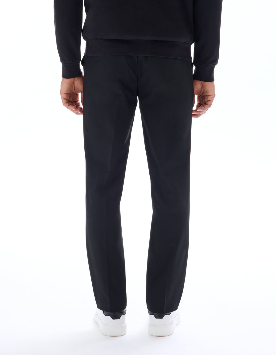 Celio* Men Black Solid Straight Fit Polyester Trousers