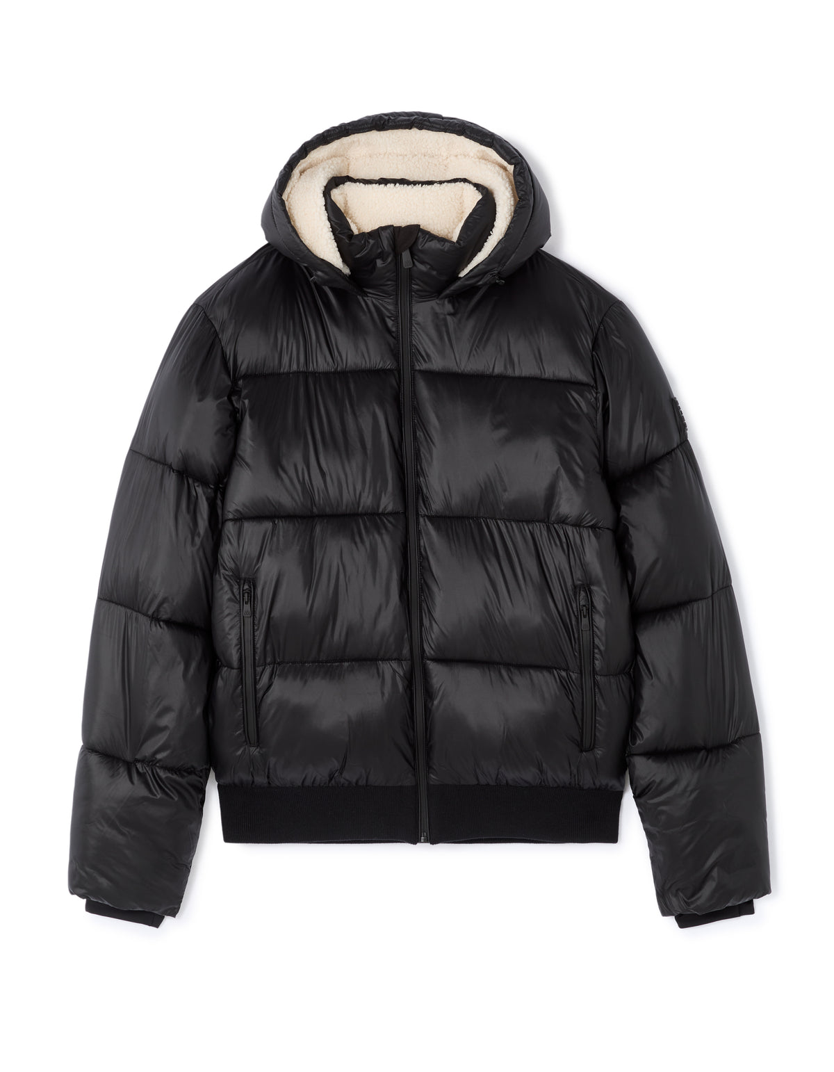 Regular Fit 100% Polyamide Solid Hooded Jackets - Black