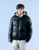 Regular Fit 100% Polyamide Solid Hooded Jackets - Black