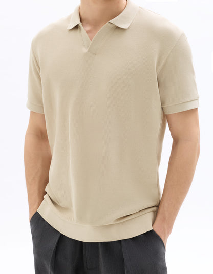 Celio Solid Regular Fit Poly Blend Beige Tshirts