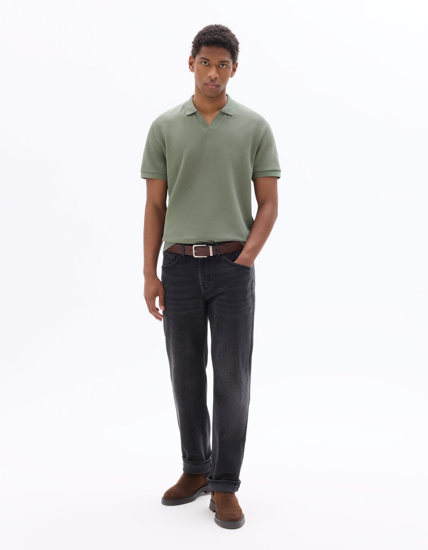 Regular Fit Poly-Cotton Solid Polo Collar T-Shirts
