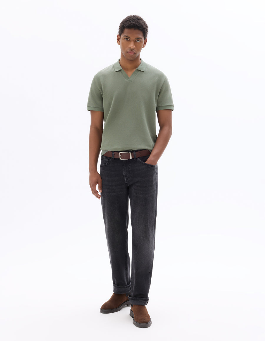 Regular Fit Poly-Cotton Solid Polo Collar T-Shirts