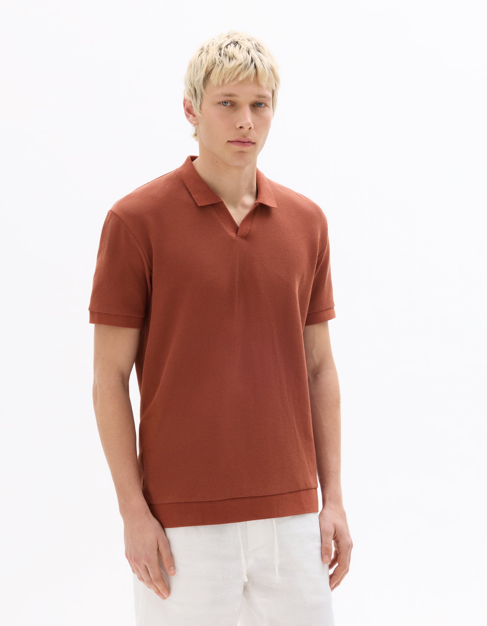 Regular Fit Poly-Cotton Solid Polo Collar T-Shirts