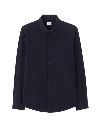 Celio* Navy Blue Solid Regular Fit Men Cotton Shirts