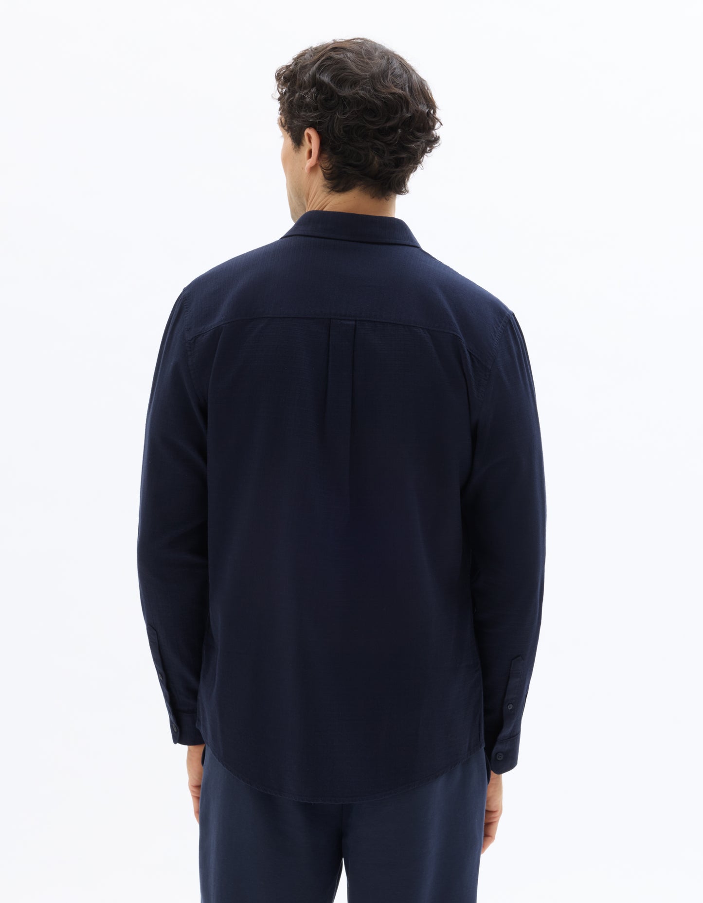 Celio* Navy Blue Solid Regular Fit Men Cotton Shirts