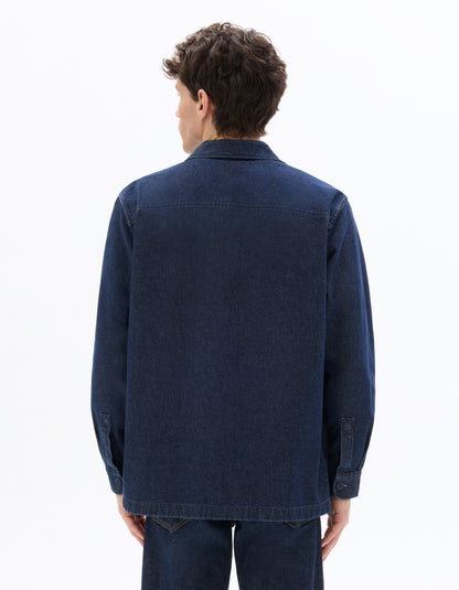 Celio Mens Navy Solid Regular Fit Cotton Shirts