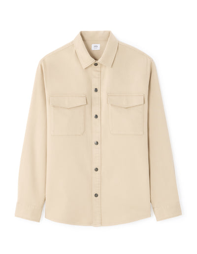 Celio* Men Beige Solid Oversized Cotton Shirts
