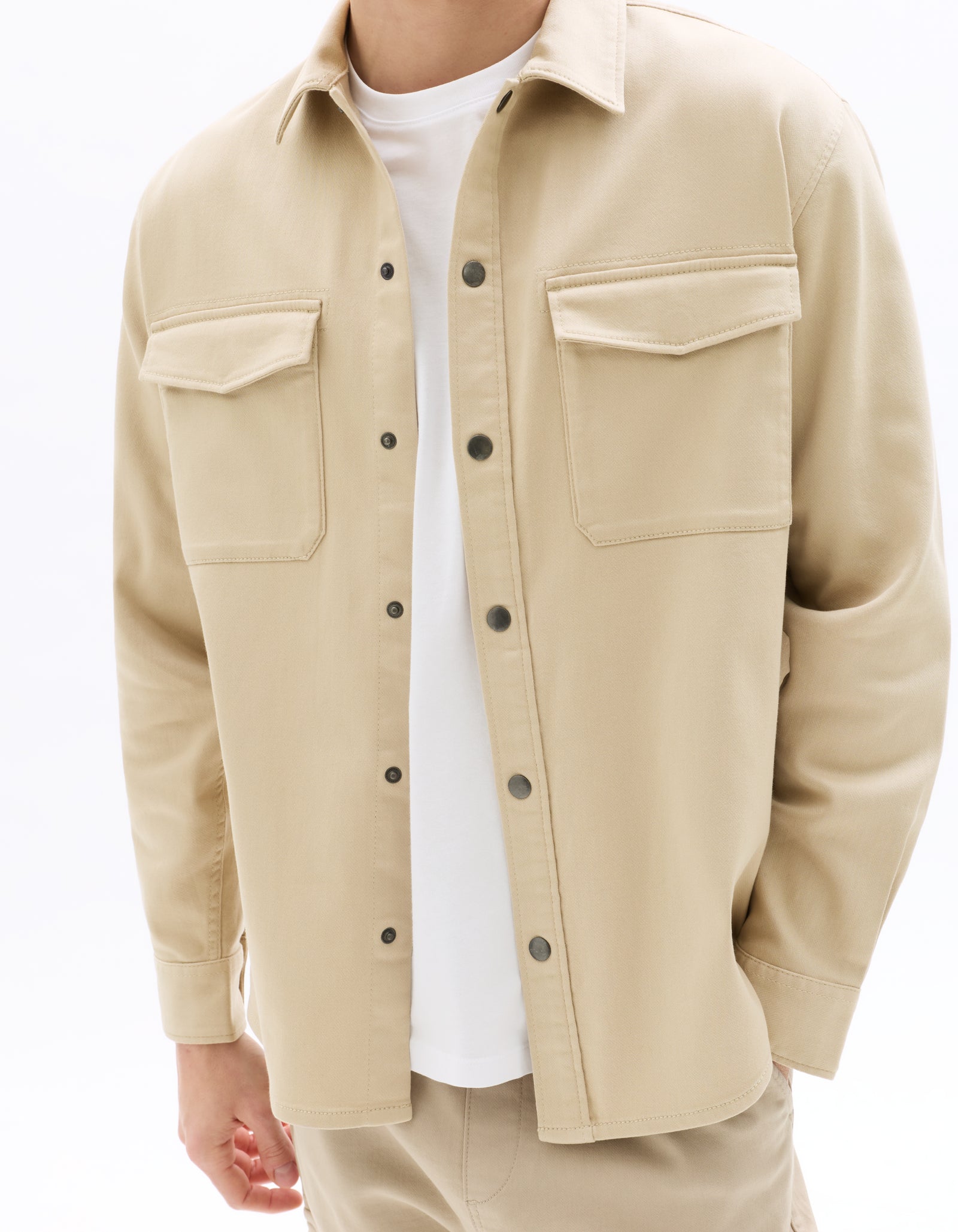 Celio* Men Beige Solid Oversized Cotton Shirts