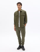 Celio* Men Olive Solid Oversized Cotton Shirts