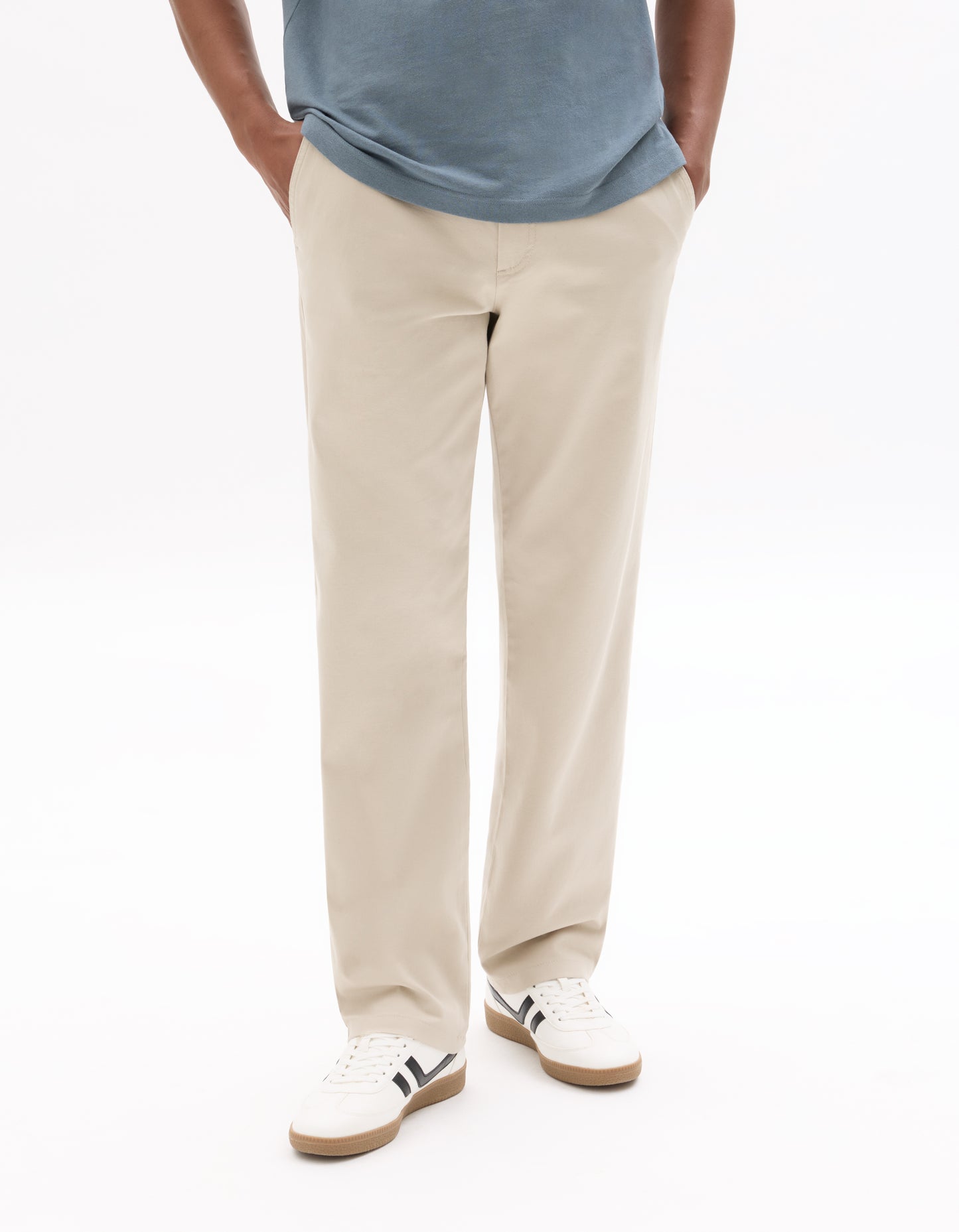 Celio* Straight Fit Solid Men Cotton Beige Trousers