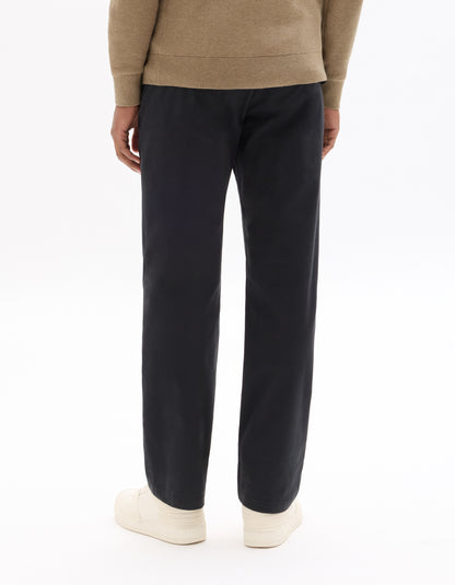 Celio* Black Cotton Men Straight Fit Solid Trousers