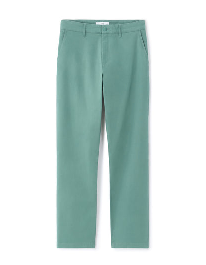 Celio Solid Straight Fit Cotton Green Trousers