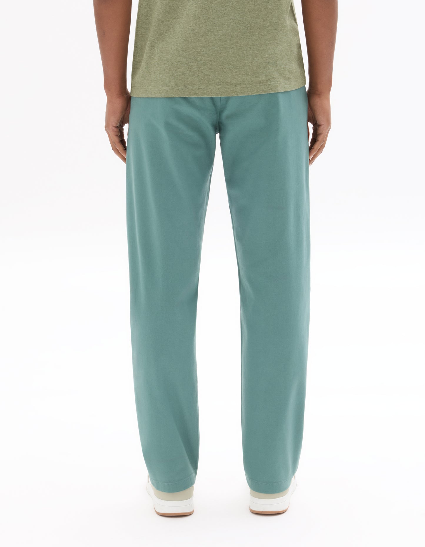 Celio Solid Straight Fit Cotton Green Trousers