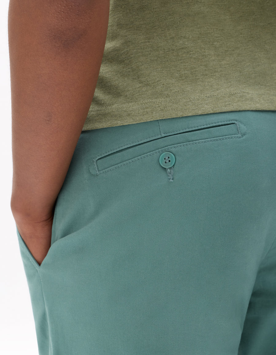 Celio Solid Straight Fit Cotton Green Trousers