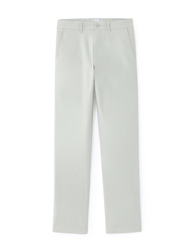 Straight Fit 100% Cotton Solid Casual Trouser - Green