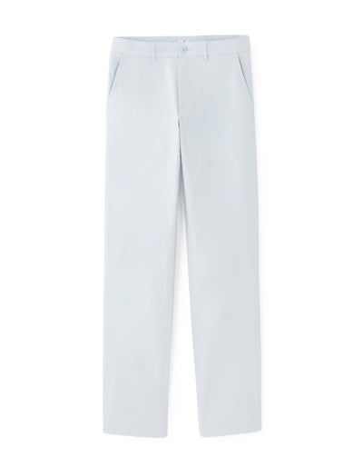 Straight Fit 100% Cotton Solid Casual Trouser - Blue