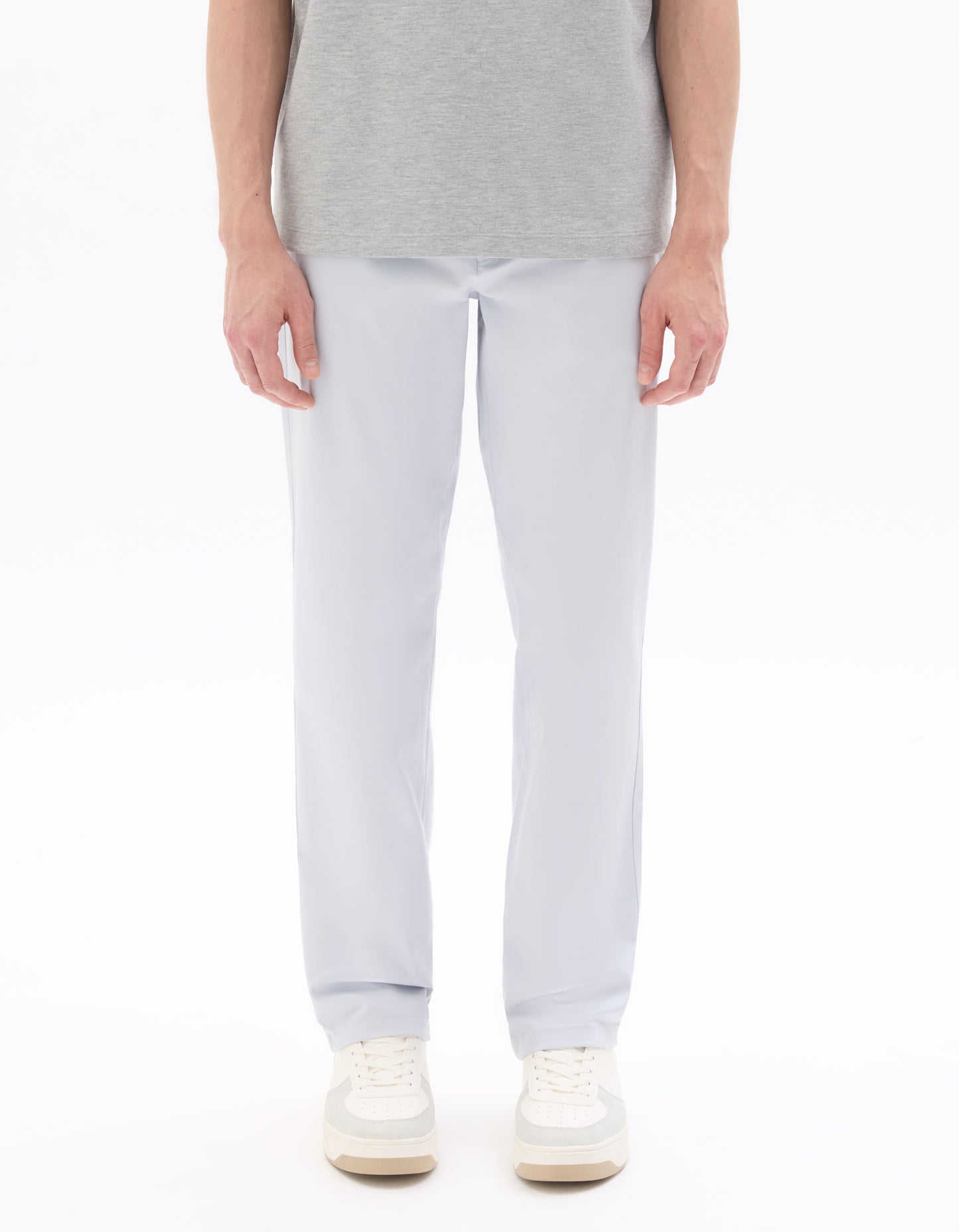 Straight Fit 100% Cotton Solid Casual Trouser - Blue